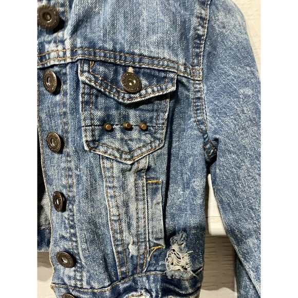 Highway Jeans Cropped Distressed Jacket Size S Denim ⭐ - Picture 4 of 8
